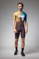 ALÉ Cyklistický dres s krátkým rukávem - FLASH PR-E - žlutá/hnědá/modrá/bílá