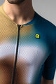 ALÉ Cyklistický dres s krátkým rukávem - FLASH PR-E - žlutá/hnědá/modrá/bílá