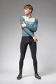 ALÉ Cyklistický dres s dlouhým rukávem zimní - WOOL LINE - modrá/šedá