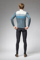 ALÉ Cyklistický dres s dlouhým rukávem zimní - WOOL LINE - modrá/šedá