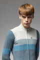 ALÉ Cyklistický dres s dlouhým rukávem zimní - WOOL LINE - modrá/šedá