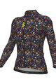 ALÉ Cyklistický dres s dlouhým rukávem zimní - PRAGMA FLOWERY LADY - modrá/vícebarevná