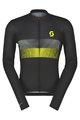 SCOTT Cyklistický dres s dlouhým rukávem letní - TEAM 10 - černá/žlutá