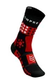 COMPRESSPORT Cyklistické ponožky klasické - TREKKING - černá/červená