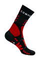 COMPRESSPORT Cyklistické ponožky klasické - HIKING - červená/černá
