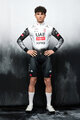 PISSEI Cyklistický dres s dlouhým rukávem zimní - UAE TEAM EMIRATES - XRG 2025 REPLICA - bílá/černá