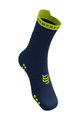COMPRESSPORT Cyklistické ponožky klasické - PRO RACING V4.0 RUN HIGH - modrá/žlutá