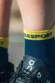 COMPRESSPORT Cyklistické ponožky kotníkové - PRO RACING V4.0 RUN LOW - modrá/žlutá