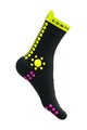 COMPRESSPORT Cyklistické ponožky klasické - PRO RACING V4.0 TRAIL - žlutá/černá