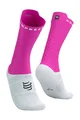 COMPRESSPORT Cyklistické ponožky klasické - PRO RACING V4.0 BIKE - bílá/růžová