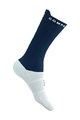 COMPRESSPORT Cyklistické ponožky klasické - PRO RACING V4.0 BIKE - bílá/modrá