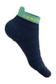 COMPRESSPORT Cyklistické ponožky kotníkové - PRO RACING V4.0 ULTRALIGHT RUN LOW - modrá/světle zelená