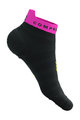 COMPRESSPORT Cyklistické ponožky kotníkové - PRO RACING SOCKS V4.0 ULTRALIGHT RUN - černá/žlutá/růžová