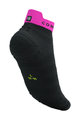 COMPRESSPORT Cyklistické ponožky kotníkové - PRO RACING SOCKS V4.0 ULTRALIGHT RUN - černá/žlutá/růžová