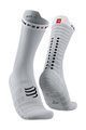 COMPRESSPORT Cyklistické ponožky klasické - PRO RACING V4.0 ULTRALIGHT BIKE  - bílá/černá