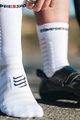COMPRESSPORT Cyklistické ponožky klasické - PRO RACING SOCKS V4.0 ULTRALIGHT BIKE - bílá/černá