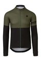 AGU Cyklistický dres s dlouhým rukávem zimní - DUO WINTER - černá/zelená