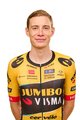 AGU Cyklistický dres s krátkým rukávem - JUMBO-VISMA 2023 JONAS VINGEGAARD - černá/žlutá