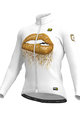 ALÉ Cyklistický dres s dlouhým rukávem zimní - LIPS LADY WINTER - zlatá/bílá