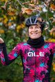 ALÉ Cyklistický dres s dlouhým rukávem zimní - AMAZZONIA LADY WNT - černá/růžová