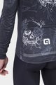 ALÉ Cyklistický dres s dlouhým rukávem zimní - SKULL WINTER - černá/bílá