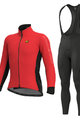 ALÉ Cyklistická zimní bunda a kalhoty - FONDO WINTER - černá/červená