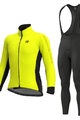 ALÉ Cyklistická zimní bunda a kalhoty - FONDO WINTER - černá/žlutá