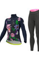 ALÉ Cyklistický zimní dres a kalhoty - PR-R CITY LADY WNT - fialová/černá/modrá