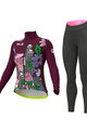 ALÉ Cyklistický zimní dres a kalhoty - PR-R CITY LADY WNT - černá/fialová