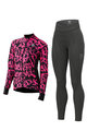 ALÉ Cyklistický zimní dres a kalhoty - RIDE + ESSENTIAL W - černá/růžová