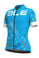 ALÉ Cyklistický dres s krátkým rukávem - STEELE KIDS  - bílá/modrá