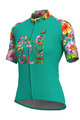 ALÉ Cyklistický dres s krátkým rukávem - LAB FLOWER LADY - modrá