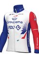 ALÉ Cyklistická zateplená bunda - GROUPAMA FDJ 2022 - červená/modrá/bílá