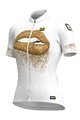 ALÉ Cyklistický dres s krátkým rukávem - LIPS LADY - bílá/zlatá