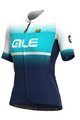 ALÉ Cyklistický dres s krátkým rukávem - BLEND LADY - bílá/tyrkysová/modrá