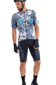 ALÉ Cyklistický dres s krátkým rukávem - SKULL - světle modrá/šedá