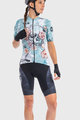 ALÉ Cyklistický dres s krátkým rukávem - SKULL LADY - světle modrá