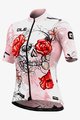 ALÉ Cyklistický krátký dres a krátké kalhoty - SKULL LADY - růžová/černá