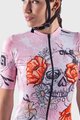 ALÉ Cyklistický dres s krátkým rukávem - SKULL LADY - růžová