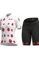 ALÉ Cyklistický krátký dres a krátké kalhoty - SMILE LADY - červená/bílá
