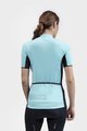 ALÉ Cyklistický krátký dres a krátké kalhoty - COLOR BLOCK LADY - černá/světle modrá/bílá
