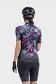 ALÉ Cyklistický dres s krátkým rukávem - PR-S GARDEN LADY - černá/modrá/růžová