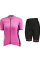 ALÉ Cyklistický krátký dres a krátké kalhoty - COLOR BLOCK LADY - růžová/černá
