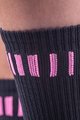 ALÉ Cyklistické ponožky klasické - LOGO Q-SKIN  - černá/růžová
