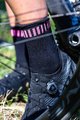 ALÉ Cyklistické ponožky klasické - LOGO Q-SKIN  - černá/růžová