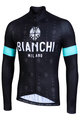 BIANCHI MILANO Cyklistický dres s dlouhým rukávem letní - PERTICARA - černá