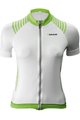 BIEMME Cyklistický dres s krátkým rukávem - SHARP LADY - bílá/zelená
