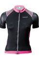 Cyklistický dres s krátkým rukávem - SHARP LADY - černá/růžová