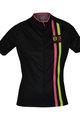 Cyklistický dres s krátkým rukávem - ITEM TWO LADY - žlutá/černá/růžová