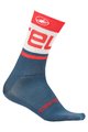 CASTELLI Cyklistické ponožky klasické - FREE KIT 13 - červená/světle modrá/bílá/modrá